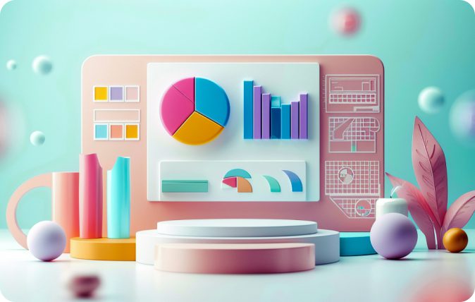 A customer data platform screen with diagrams, chart pies, and various info.